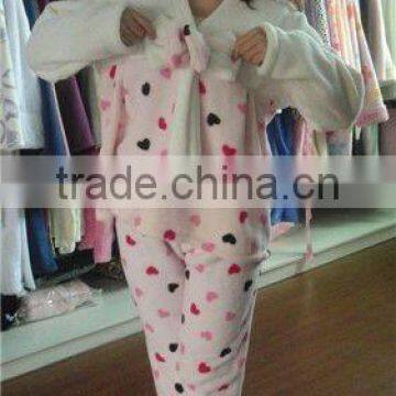 girls' 100% polyester coral fleece bathrobe