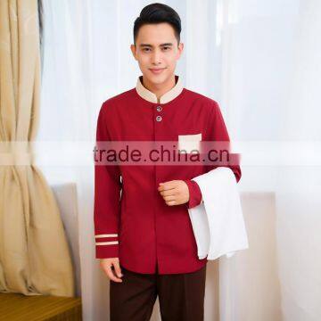 Juqian Bulk Cheap Price Designer Men's Hotel and Restaurant Uniform Housekeeping Staff Designs photo-3