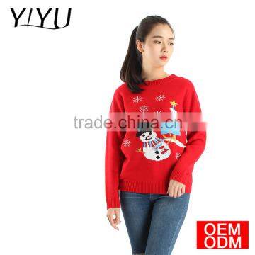 2017 Casaul Women Round Neck Bad Snowman Ugly Christmas Sweater photo-4