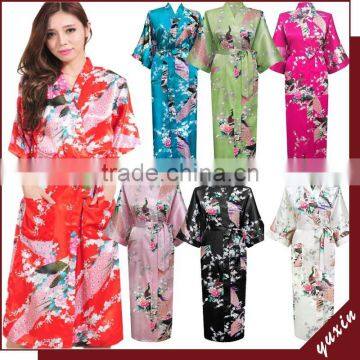 wholesale satin robe bath robe Custom made japan kimono robe 0609039