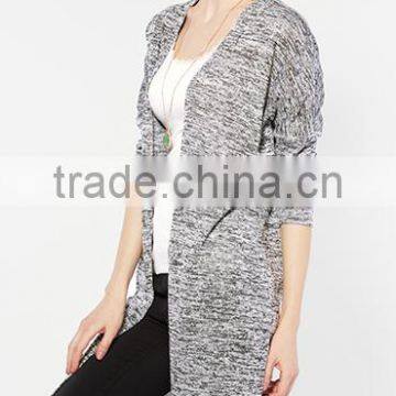 Women's Spring Open Front Long Cardigan Sweater From OEM Factory photo-3