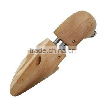 Irregular Shape Double Tube Shoe Tree Type Wooden Shoe Stretcher With Silver Metal Cap and Tube photo-3