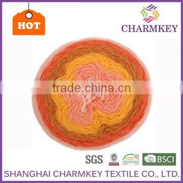 Charmkey Wholesale Dyed Cake Yarn Blend Hair Wool Acrylic Yarn Easy-care Crochet Fancy Yarn photo-2