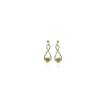 Custom made chic gold plated silver jewellery dangle earrings for women