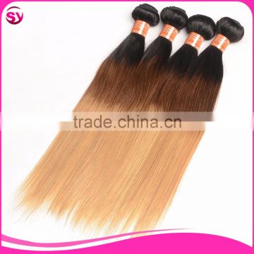 Color 1b/4/27 Straight Wave Brazilian Hair Weave Blonde and Brown