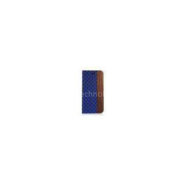 African Dois De Wood & Blue Faux Leather , Stylish Fabric Iphone 6 Phone Cases For Iphone6