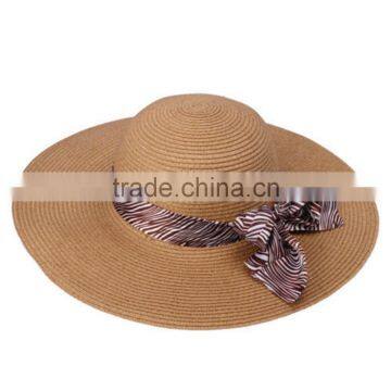 Wide Brim Bowknot Cloche Fedora Straw Hat Summer Beach sunshade Cap