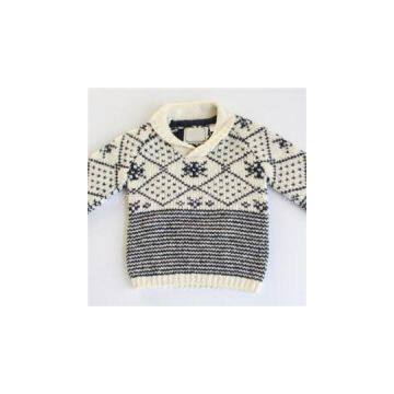 Shawl Collar Jacquard Pullover Sweater