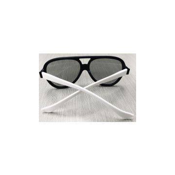 Plastic Unique Design White Black 2 Layer Big Frames  Polarized 3D Eyewear For MasterImage Cinema
