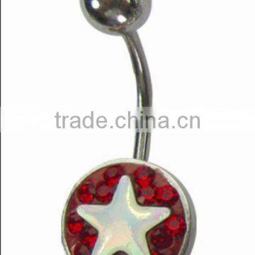 Star banana navel piercing belly jewelry