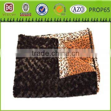 Leopard Design Brushed Faux Fur Blanket