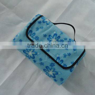 PVC/PEVA coating recombination polar fleece with velco & handle waterproof blanket