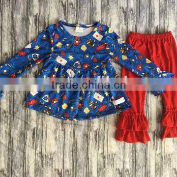 Easter Boutique Kids Clothing Remake Girl Rabbit Print Outfits Spring Boutique Girl Clothing Sets photo-3