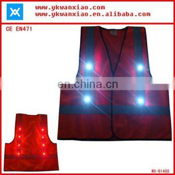 Factory Custom Made Light Mesh Led Tubes Flashing Led Lights High Visibility Flashing LED Security Vest photo-2