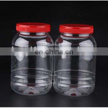 Customize printing logo durable 1500ml PET plastic bottle jar for food storing