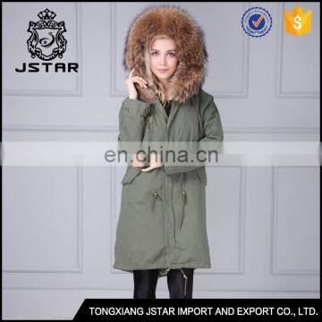 Hot Style New Stylish long coat with big fur collar womens