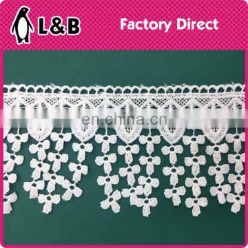 2017 Wholesale White Embroidery Water Soluble Polyester Lace photo-2