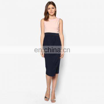 New ladies sleeveless plain backless lady wrap fashion formal office dress