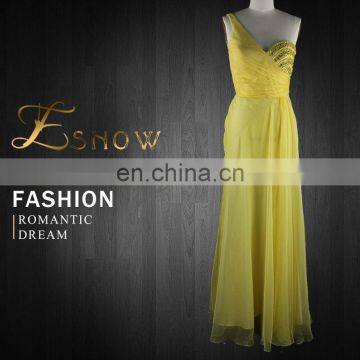 2016 Chaozhou Wholesale Graceful Beaded One-shoulder Evening Dress for Lady