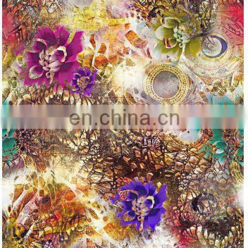 100% cotton fabric digital printing custom design and stock designs