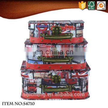Cheap Old Fashioned Style Suitcases With London Pattern photo-2