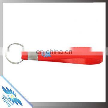 Debossed promotion silicone wristband keychain