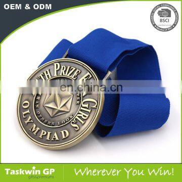 Antique Gold Plated Free Design Custom Sport Medals With Ribbon photo-2