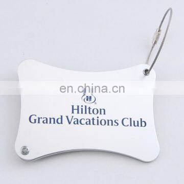 metal silver aluminium luggage tag