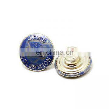 garment own logo blue spring snap button