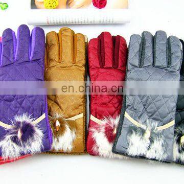 Fashion Cheap Winter warm leather driving gloves for ladies