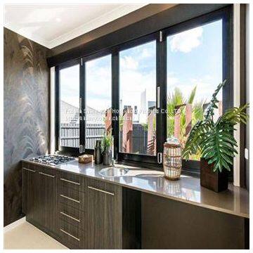 Guangdong Swing Casement Grills Design Glassed Black Aluminium Double Glazed Windows Australia Standard photo-3