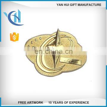 no Enamel Colors Embossed Die Struck Lapel Pin With Crystals photo-4