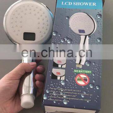 LCD temperature Digital automatic discoloration hand held shower head