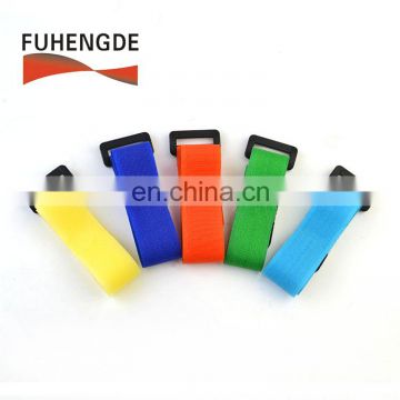 colorful hook and loop straps with plastic rectangle ring buckle