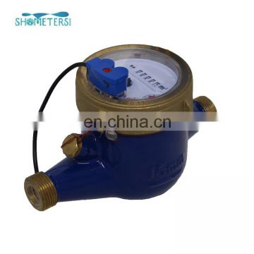 DN15 multi jet brass and plastic impulse output water meter