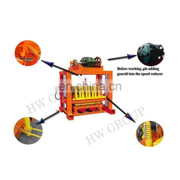 manual mobile hollow concrete small business block making machine