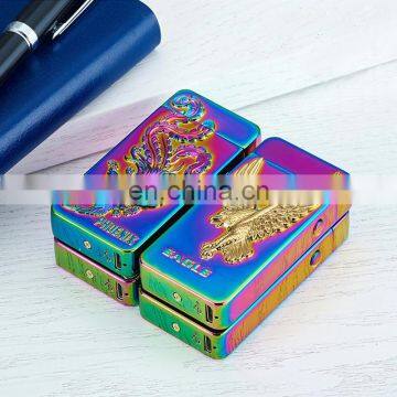 Three-dimensional Relief Double Arc Pulse Windproof USB Charging Cigarette Lighter