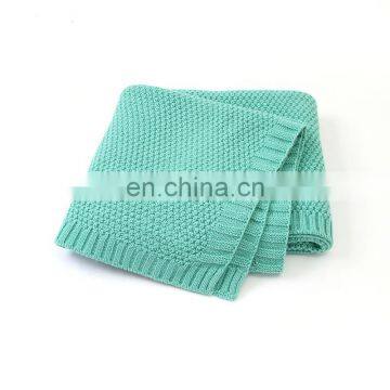 Ins Popular Solid Color Baby Knitted Cotton Blanket