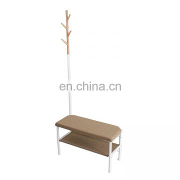 Customized 5L-317 shoe bench with coat tree