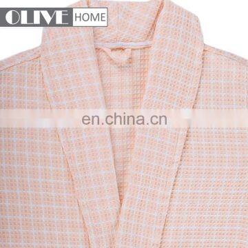 2018 Spring New 100 Cotton Quilted Yarn Dyed Waffle Bathrobes Women Wholesale Hotel Bathrobe photo-4