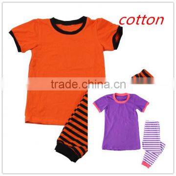 Girls knit cotton solid T-shirt strip outfit .wholesale kids boutique clothing