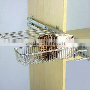 Wardrobe Accessories Metal Multifunctional Hanging Trousers Rack+tie Basket photo-1