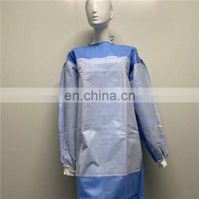 Level 2 3 Biodegradable Impermeable Wholesale Disposable Medical Sms Smms 45Gsm Reinforced Isolation Gown Surgical Gowns