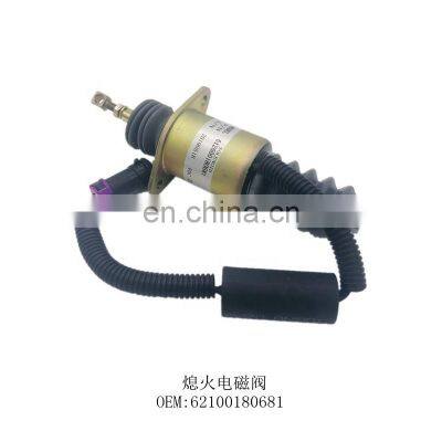 62100180681 Excavator solenoid valve for electric parts  fuel Shut Off /stop Solenoid valve