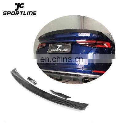 ML Style 3pcs/set Carbon Fiber S5 Car Spoiler for Audi A5 S5 Sportback 4-Door 2017-2019