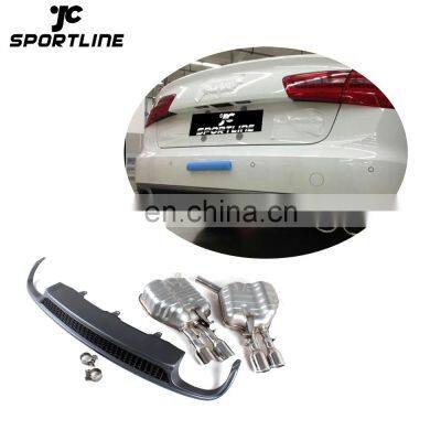 A6 Rear Diffuser New 2013 Unpainted PP Facelift S6 Style Rear Diffuser A6 Car Bumper Rear Lip Spoiler for AUDI