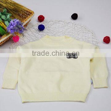 One layer Knit Cotton Middle Height Collar Sweaters