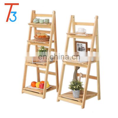 Flower Rack Flower Pot Herb Display Shelf Plant Stairs Balcony Outdoor wood flower shelf