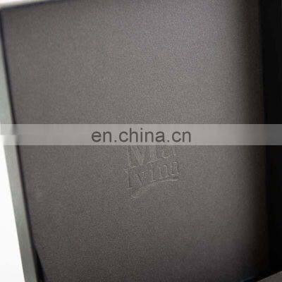 Black Cosmetic Luxury Packaging for Essential Oil Ribbon Closure Sample Fragrance Box With EVA Bottom