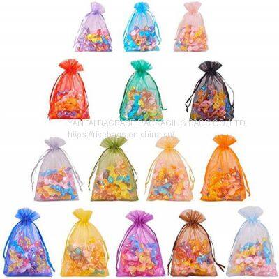 Organza Envelope Flap Gift Packaging Pouch With Button,Christmas Gift Bag/wedding Organza Mesh Gift Drawstring Bag PACK photo-4